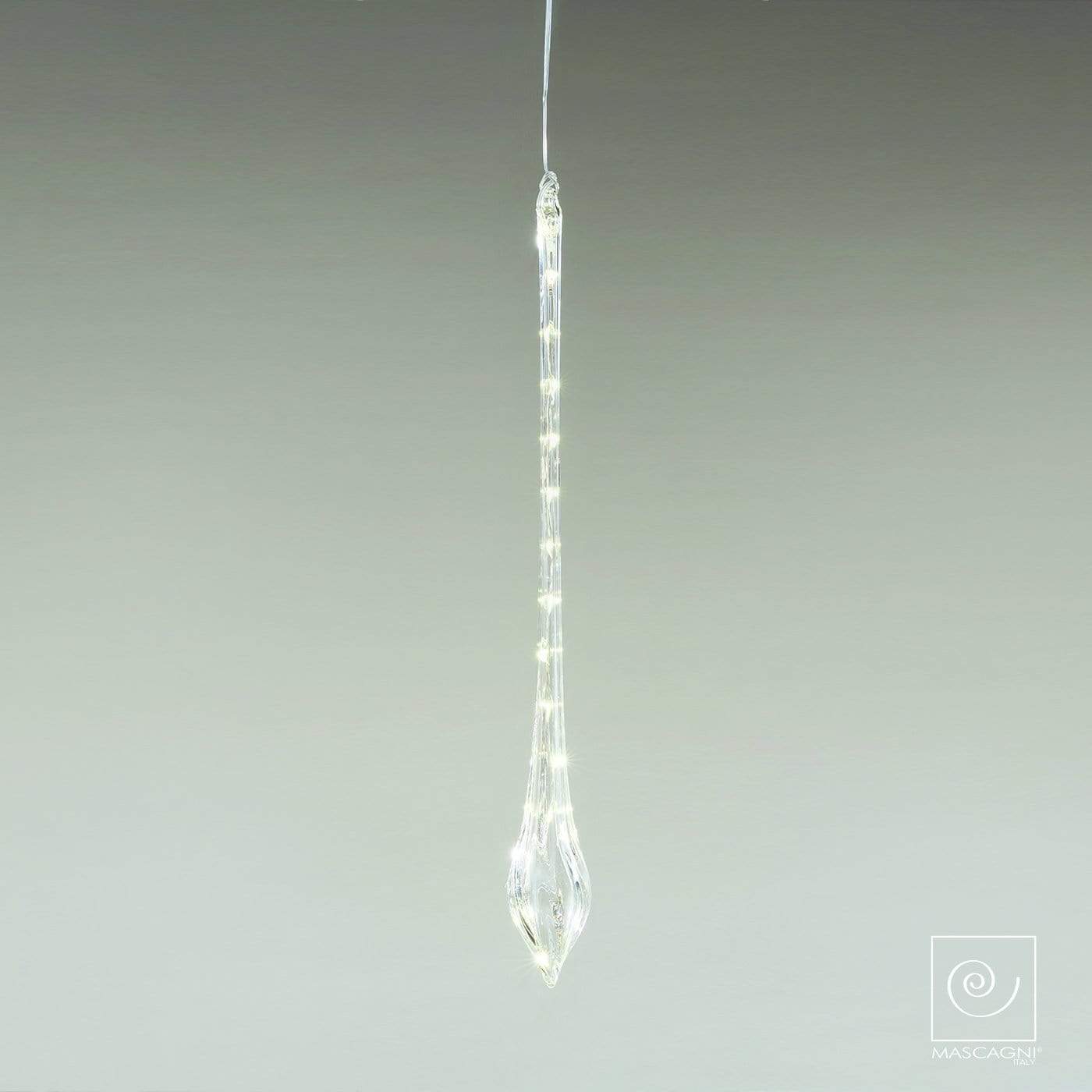 Decorazione natalizia goccia albero di natale e casa con led in vetro 40 cm - Dolci pensieri gift