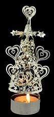 Lanterna porta candela giostrina con rilievo argentato carosello albero cuori - Dolci pensieri gift