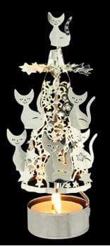 Lanterna porta candela giostrina con rilievo argentato carosello albero gatti - Dolci pensieri gift