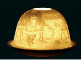 Lanterna portacandela starlight con rilievi porta candela Babbo Natale con Renne - Dolci pensieri gift
