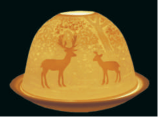 Lanterna portacandela starlight con rilievi porta candela Natalizia CERVO - Dolci pensieri gift