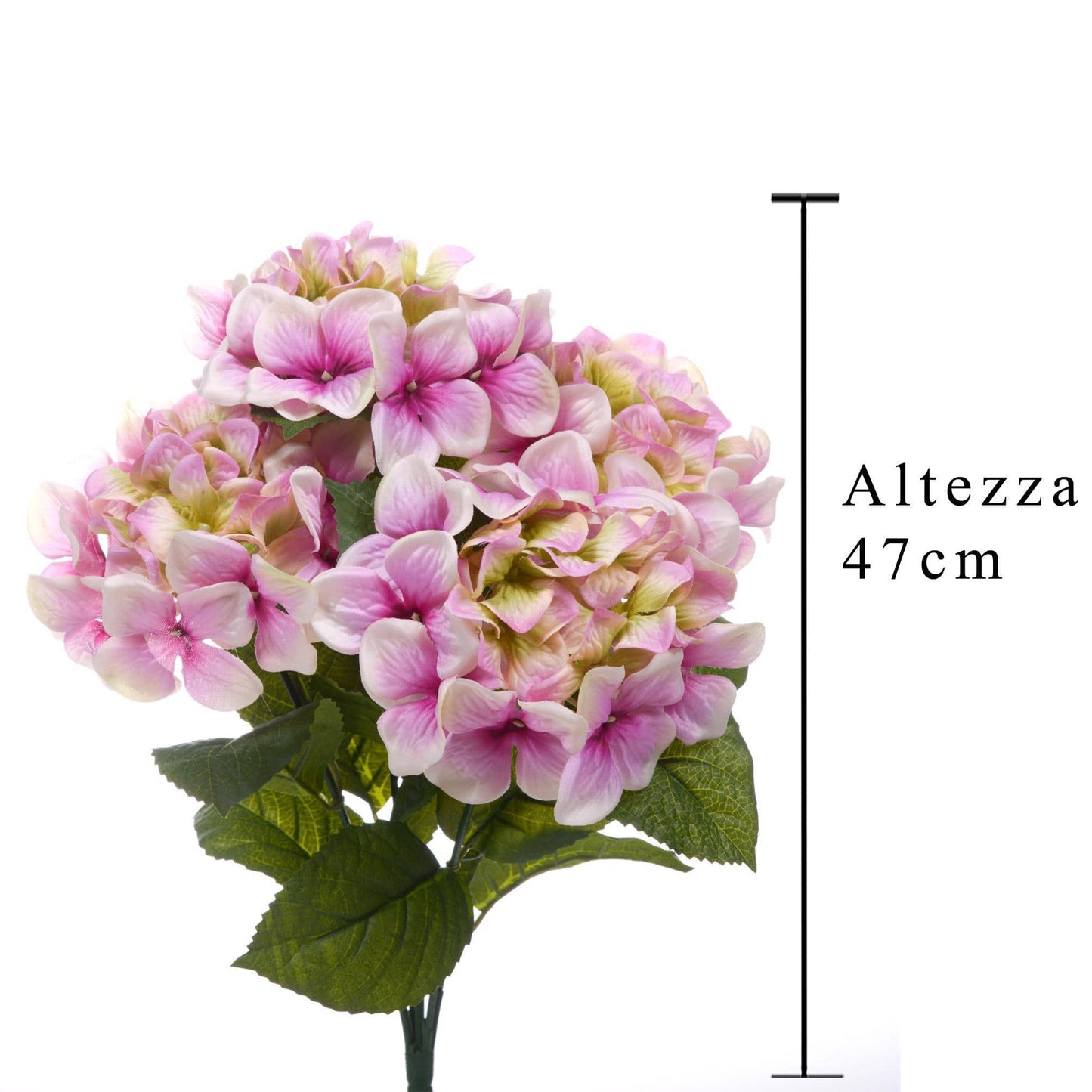 Ortensia artificiale Rosa mazzo 5 pezzi in tessuto - Dolci pensieri gift