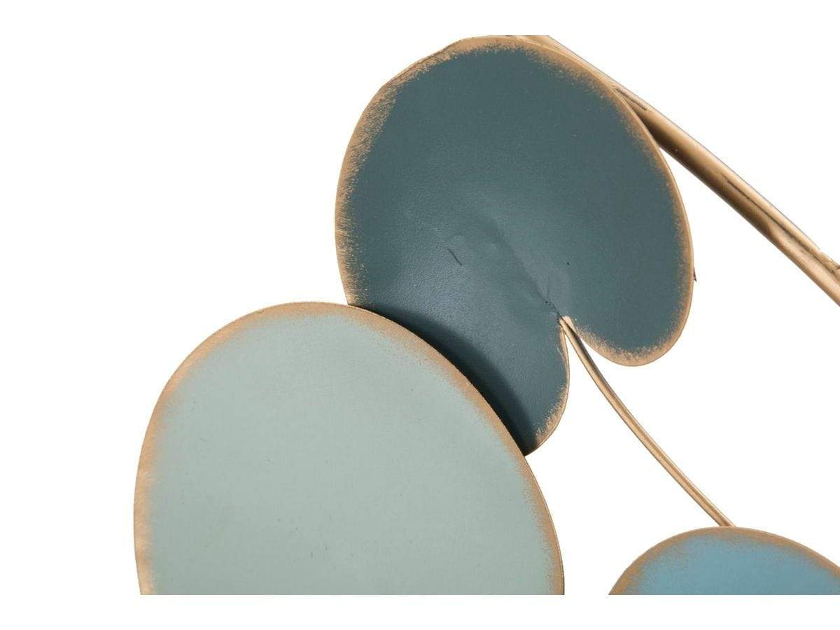 Pannello in ferro con foglie azzurro blu cobalto tiffany 72 x 90 cm - Dolci pensieri gift