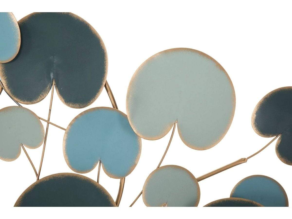 Pannello in ferro con foglie azzurro blu cobalto tiffany 72 x 90 cm - Dolci pensieri gift