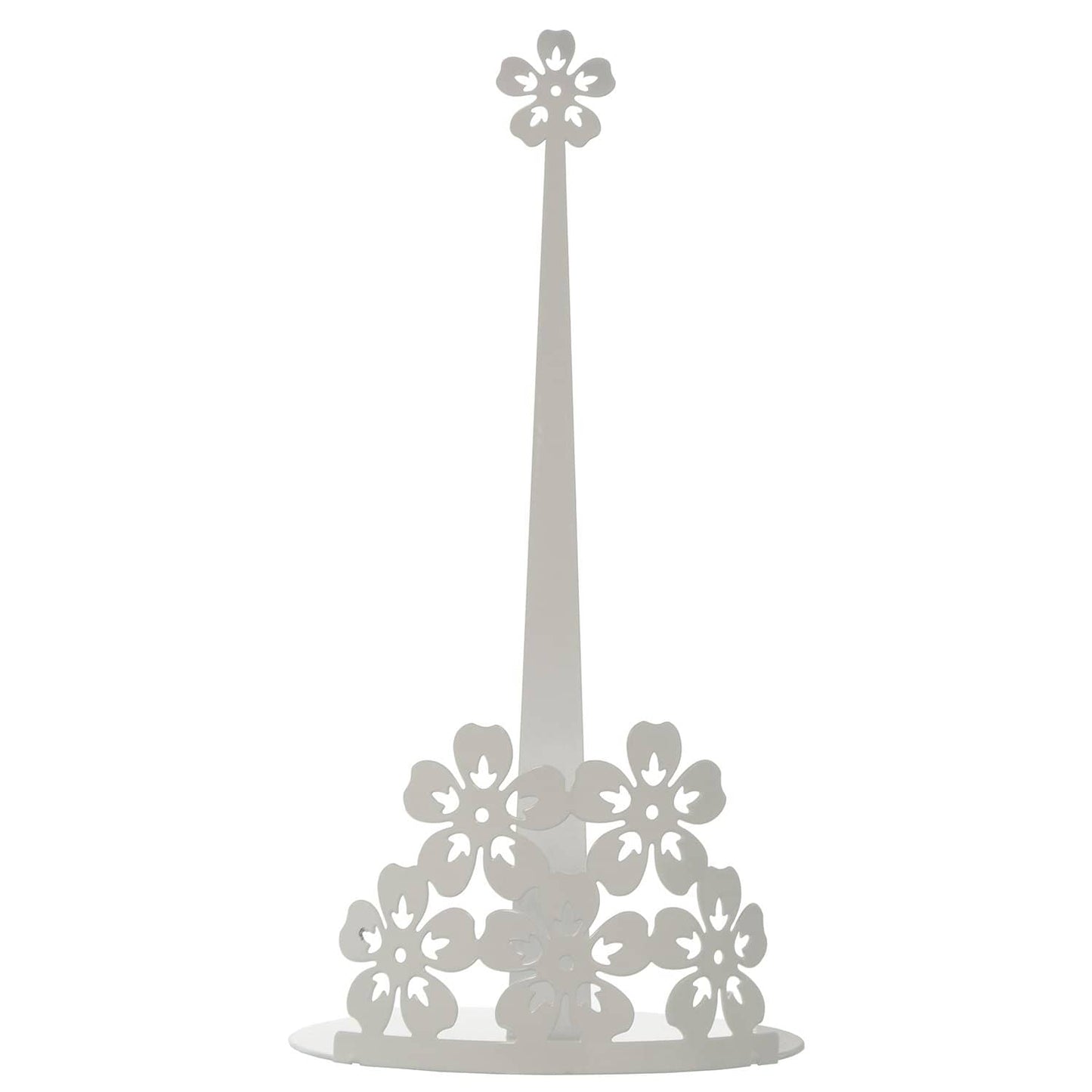 Porta rotolo da cucina in metallo bianco decorazioni fiori - Dolci pensieri gift
