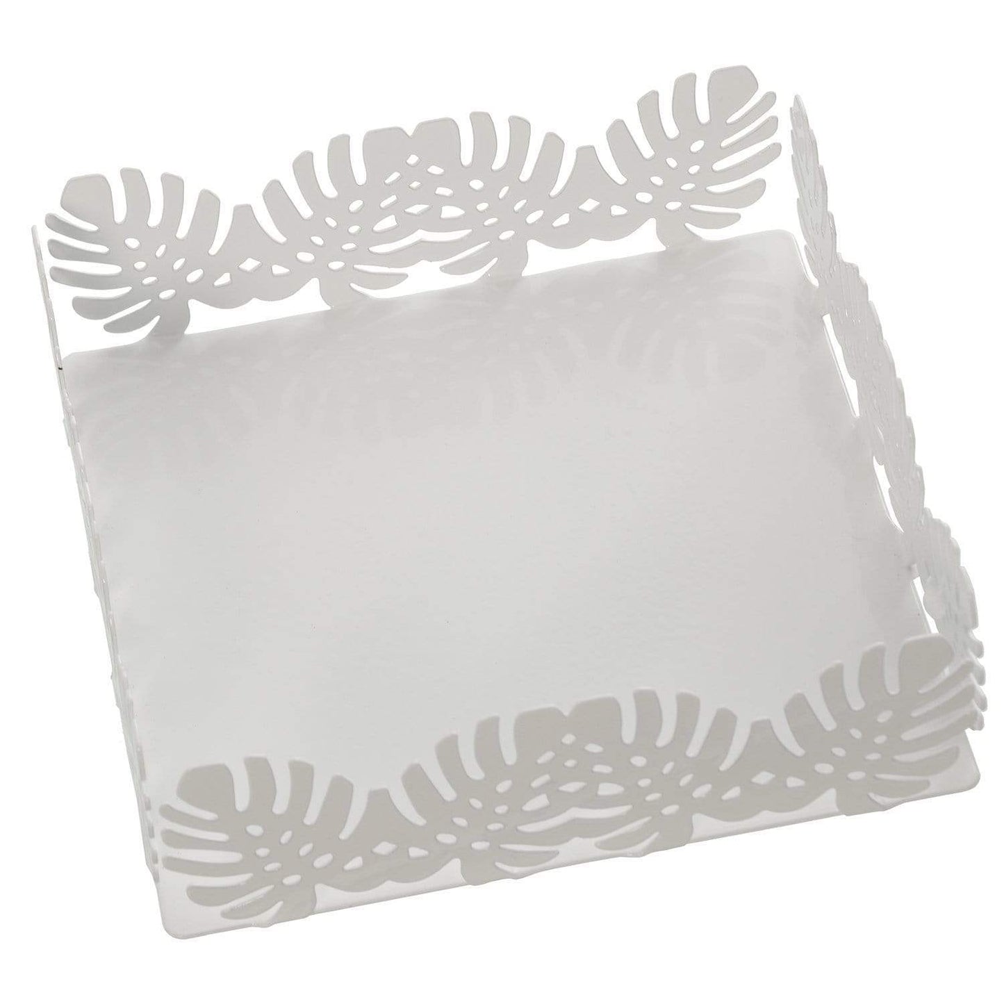 Porta tovaglioni da cucina in metallo bianco decorazioni foglie - Dolci pensieri gift