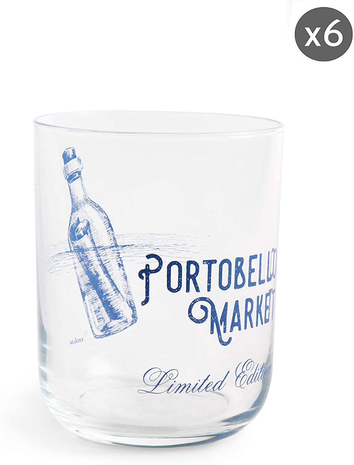 Portobello Set 6 Bicchieri Acqua, Vetro 350ml - Dolci pensieri gift