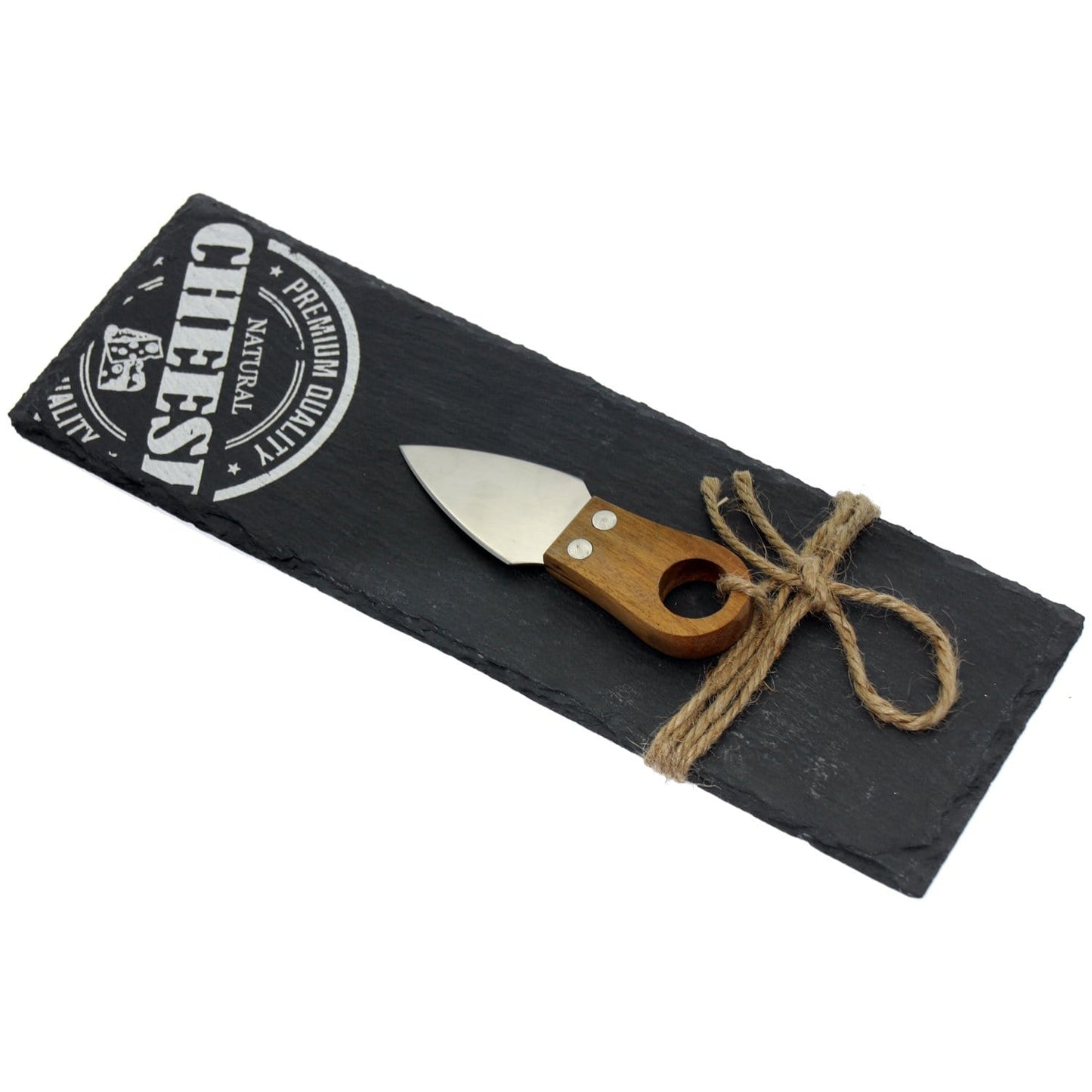 Set tagliere e coltello per formaggio in ardesia 30 x 10 cm - Dolci pensieri gift