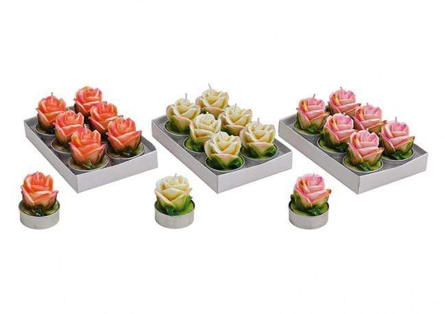 Set tealinght candele a forma di rosa confezione 6 pezzi candeline - Dolci pensieri gift