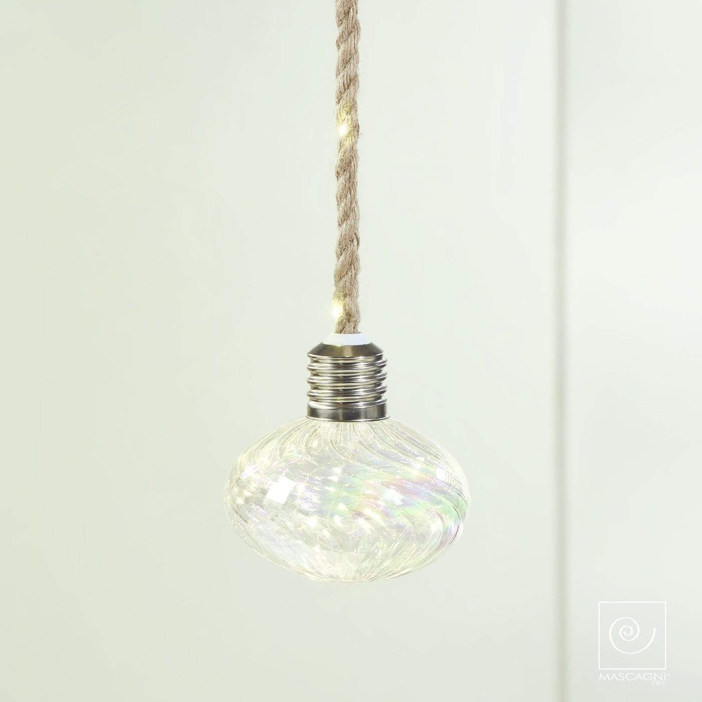 Sfera con batterie ovale led e corda decorazione casa 12 cm diametro - Dolci pensieri gift