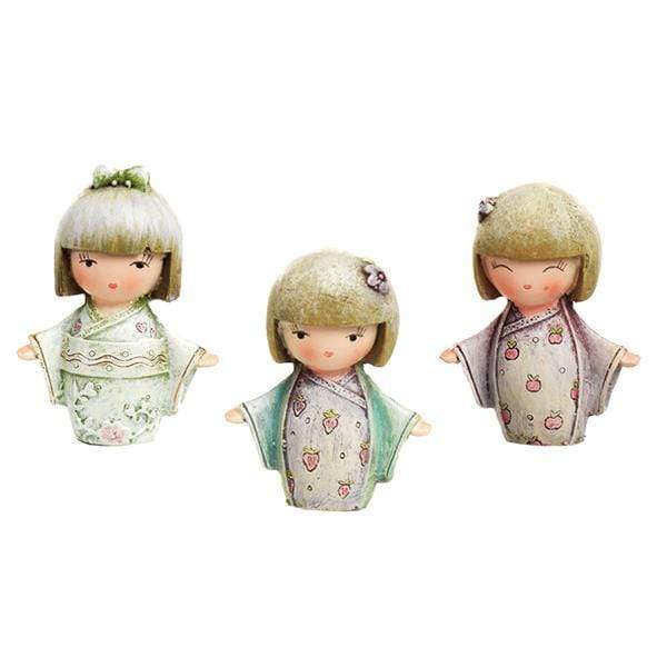 Statuetta Bambola Giapponesina in resina con decori 4cm - Dolci pensieri gift