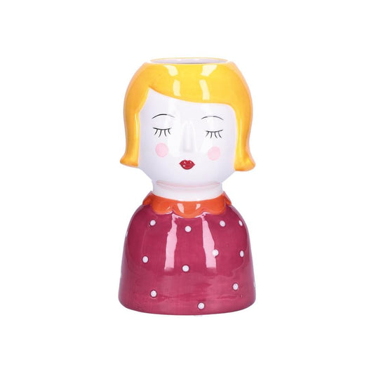 Statuetta vaso LE SIGNORINE GEMMA in ceramica rituali domestici h22 Cm - Dolci pensieri gift