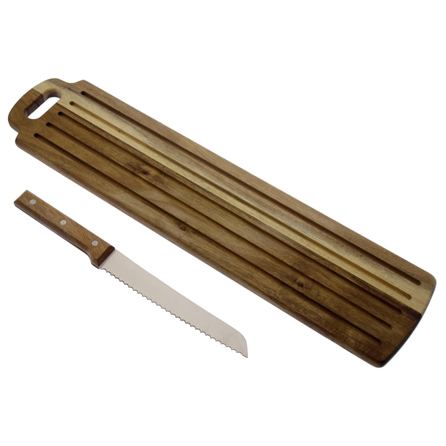 Taglia Pane in legno Tagliere con coltello Seghettato incluso 52 cm - Dolci pensieri gift