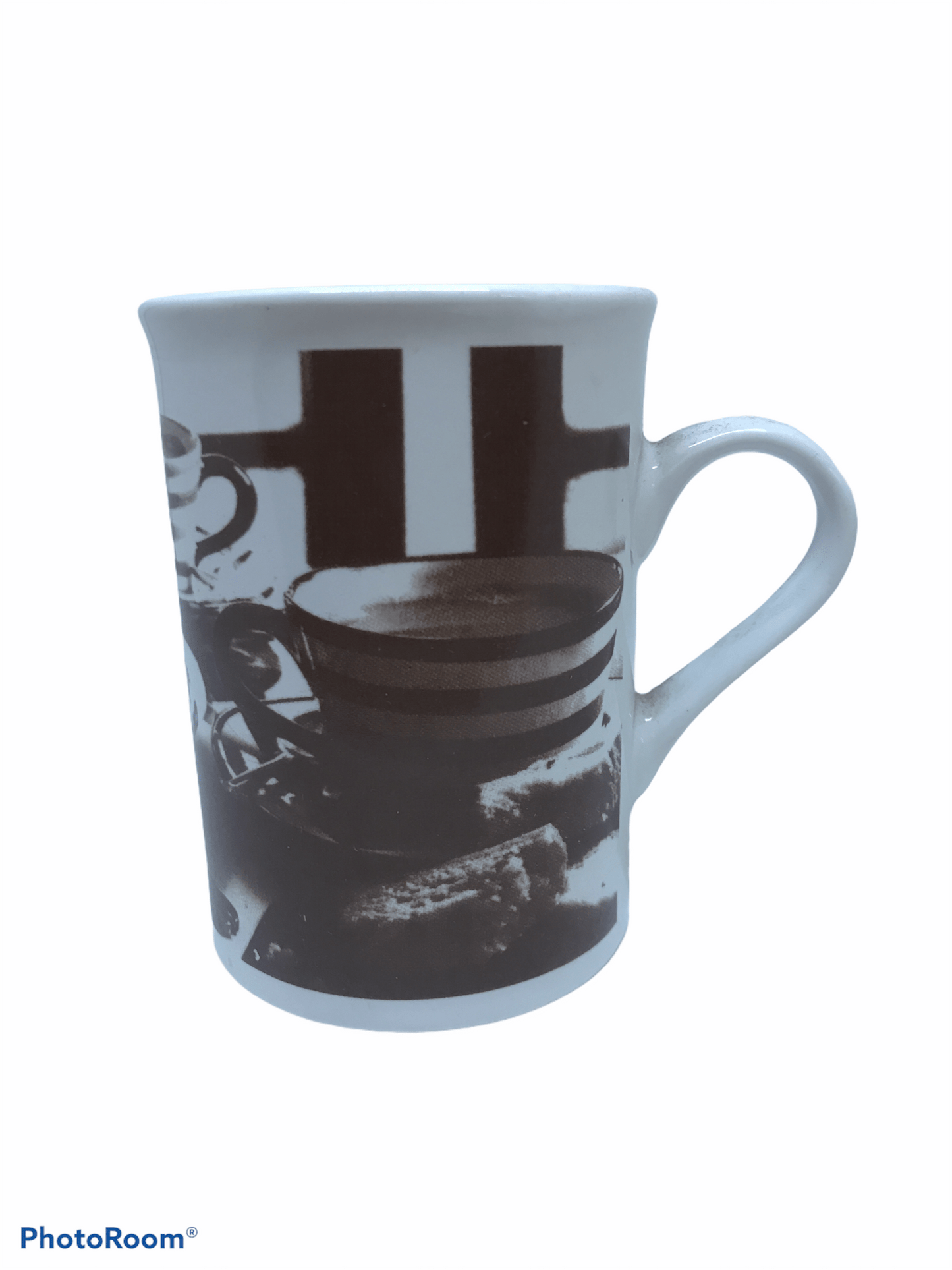 Tazza da colazione bianca con decoro scuro immagine prima colazione - Dolci pensieri gift