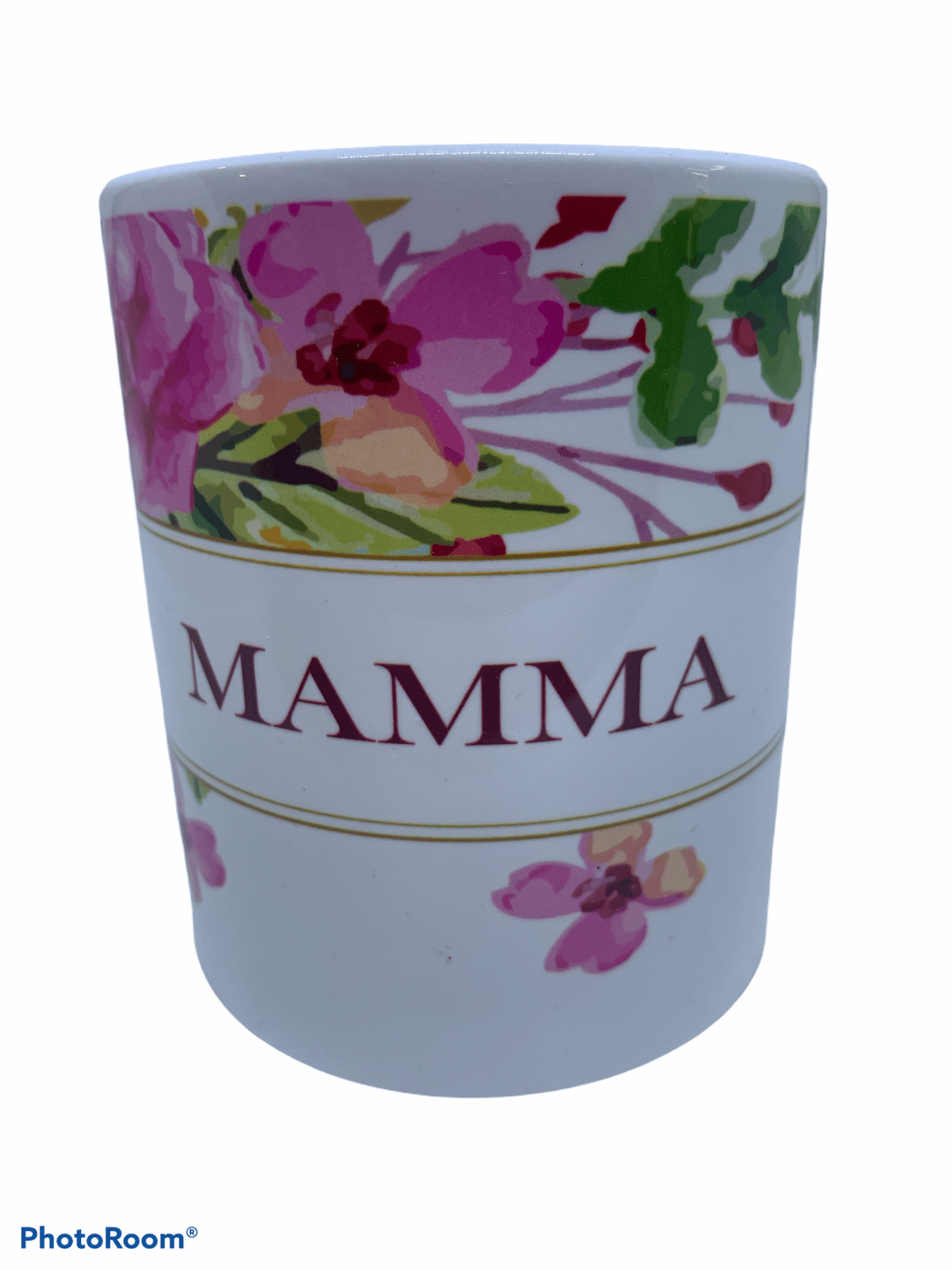 Tazza da colazione bianca decorazione floreale festa della mamma - Dolci pensieri gift