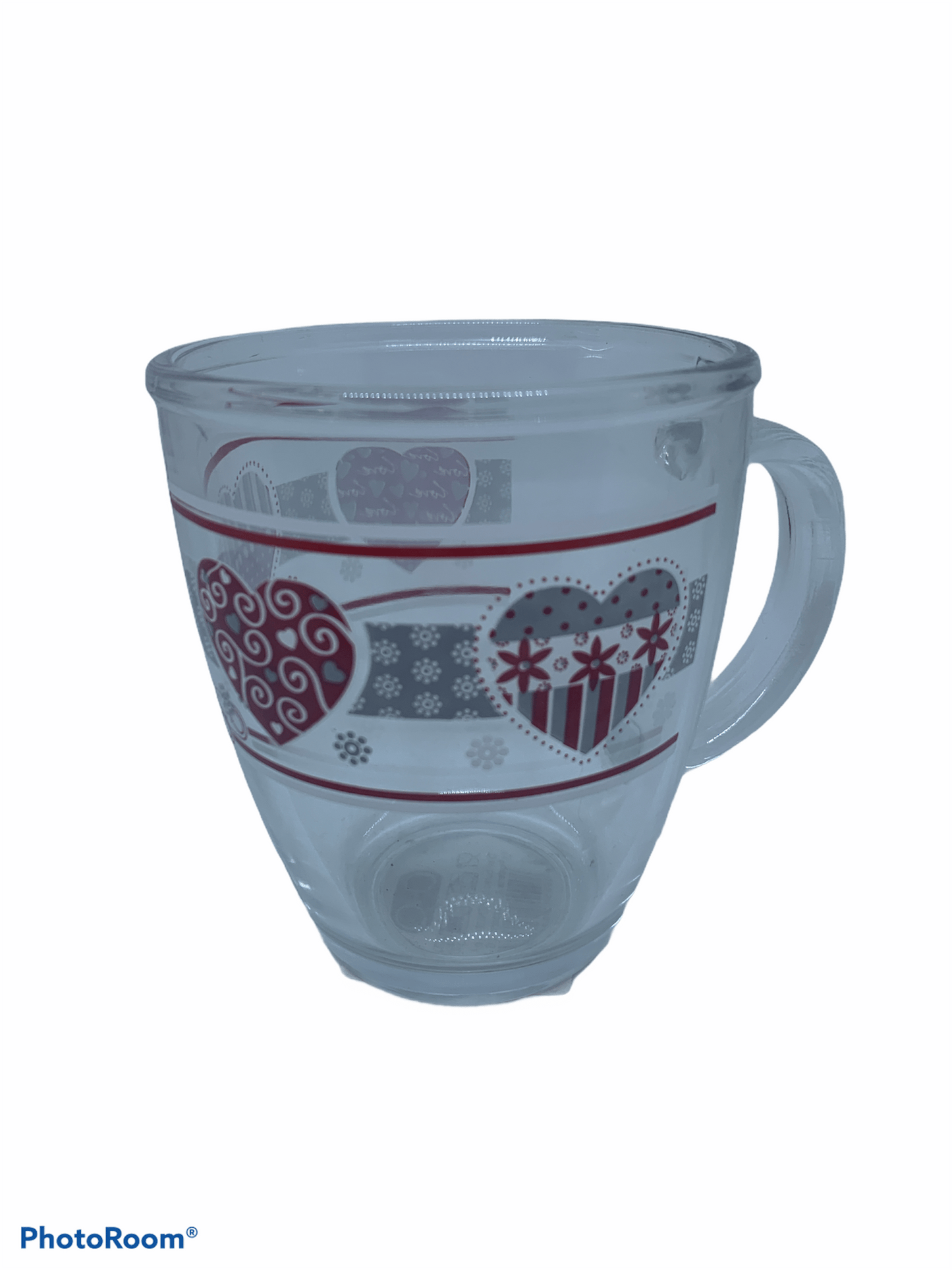 Tazza da colazione decoro cuore con dettagli rosso - Dolci pensieri gift