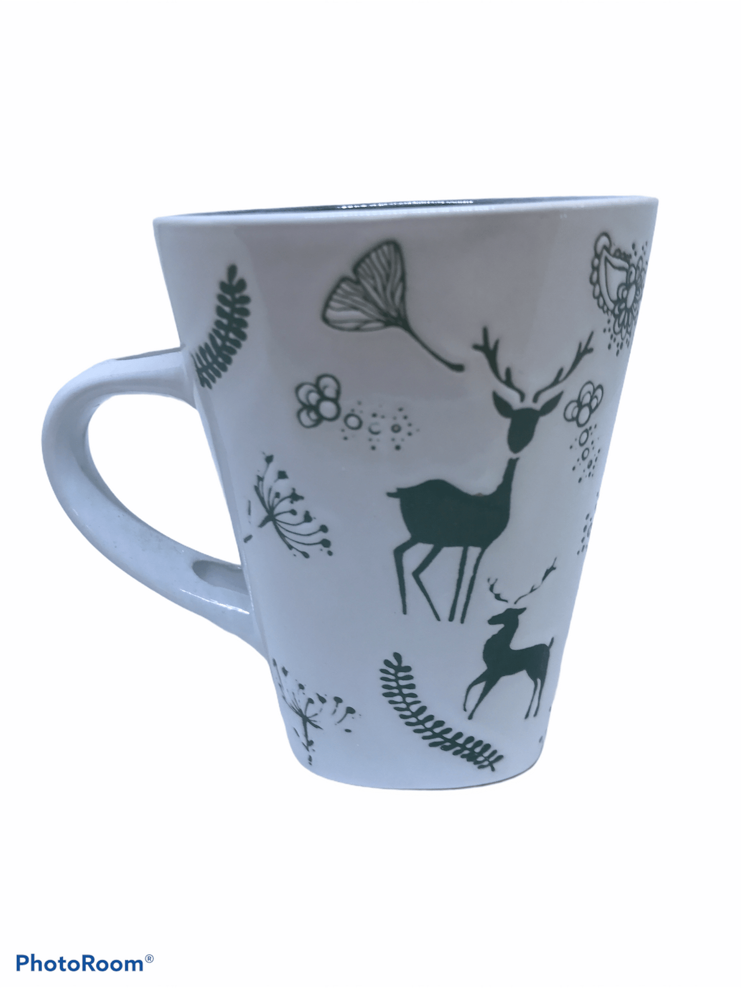 Tazza da colazione in ceramica dettagli foresta in verde - Dolci pensieri gift