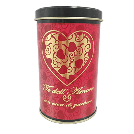 Te dell'amore miscela con cuoricini di zucchero tisane e infusi 100gr in latta aviatore - Dolci pensieri gift
