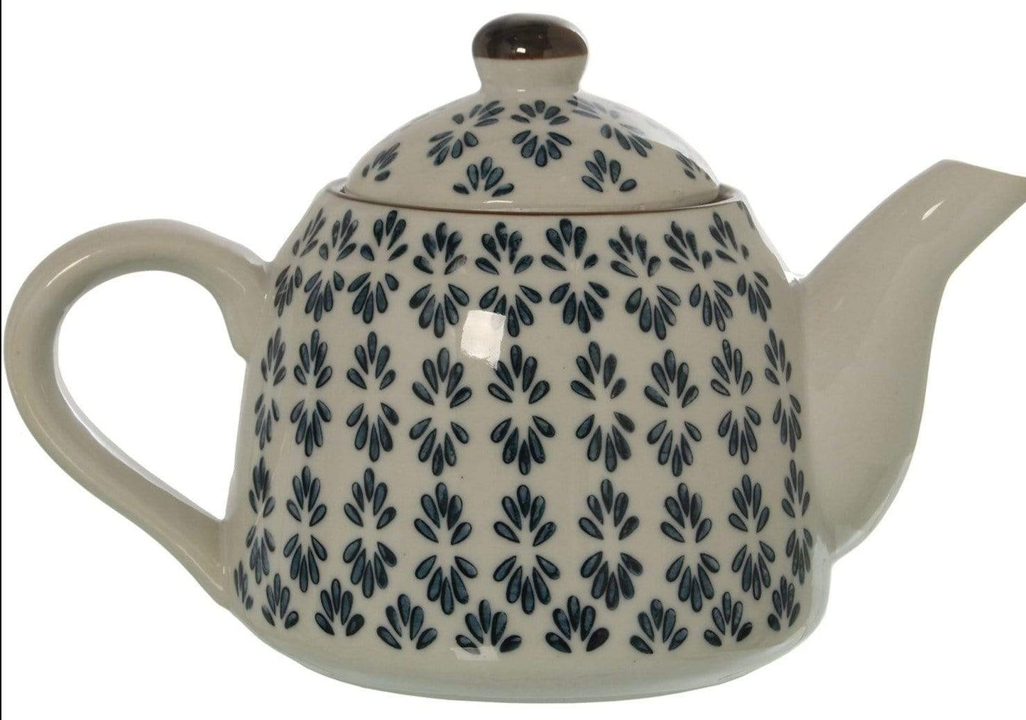 Teiera Giapponese in ceramica con manico in porcellana fantasia blu 700ml - Dolci pensieri gift