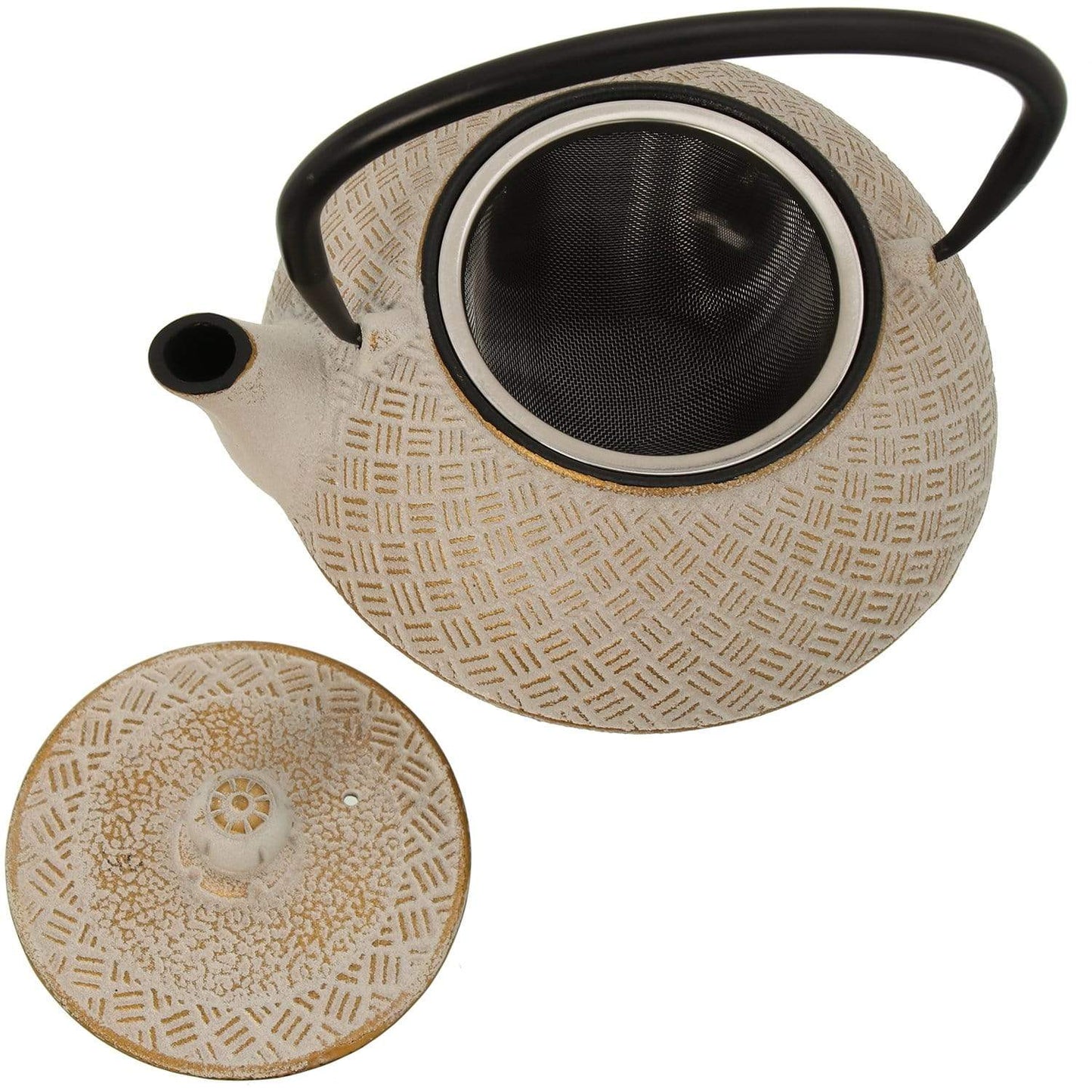 Teiera Giapponese in ghisa colore bianco origami 800 cl per tè e tisane - Dolci pensieri gift
