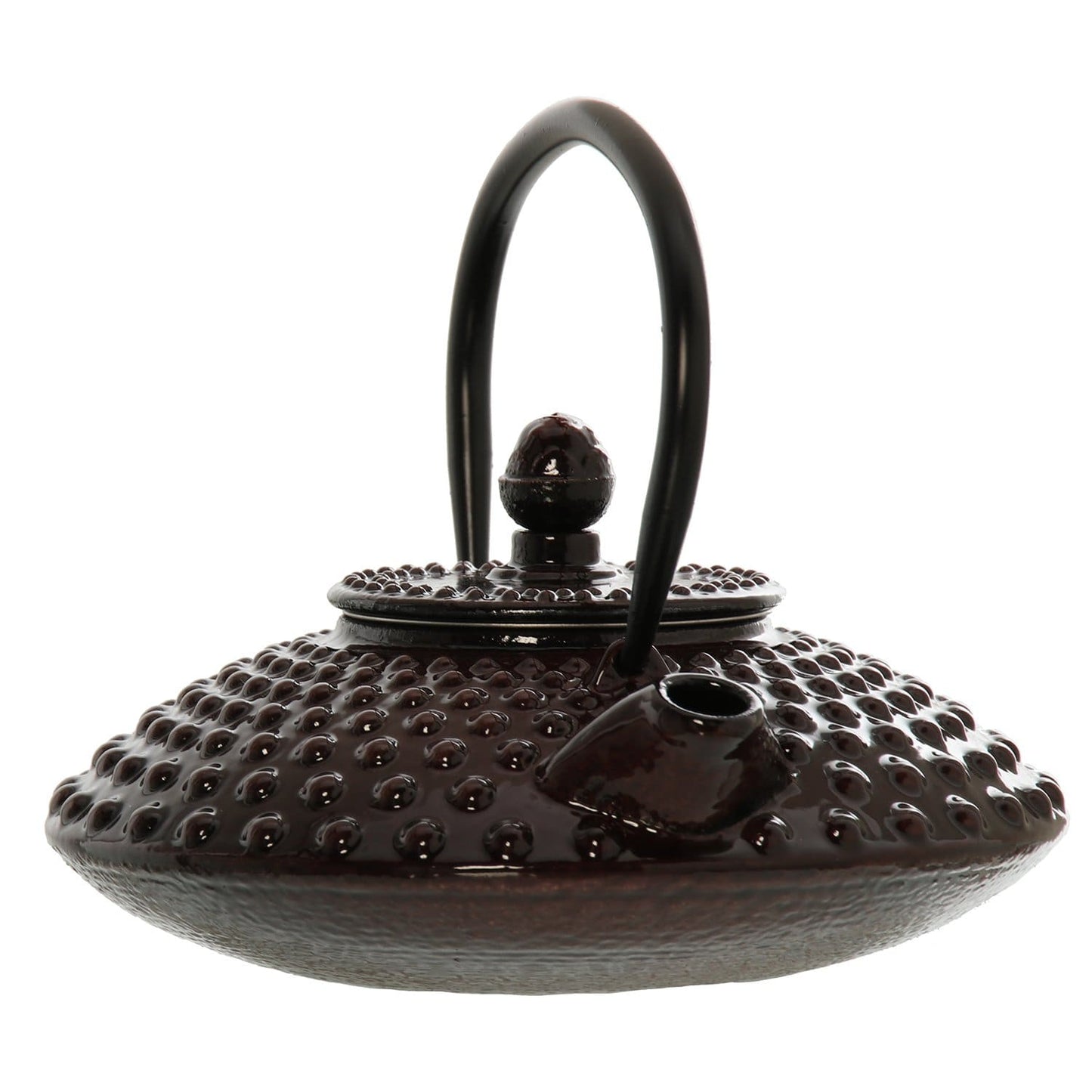 Teiera Giapponese in ghisa colore marrone lucido bassa 500 cl per tè e tisane ed infusi - Dolci pensieri gift