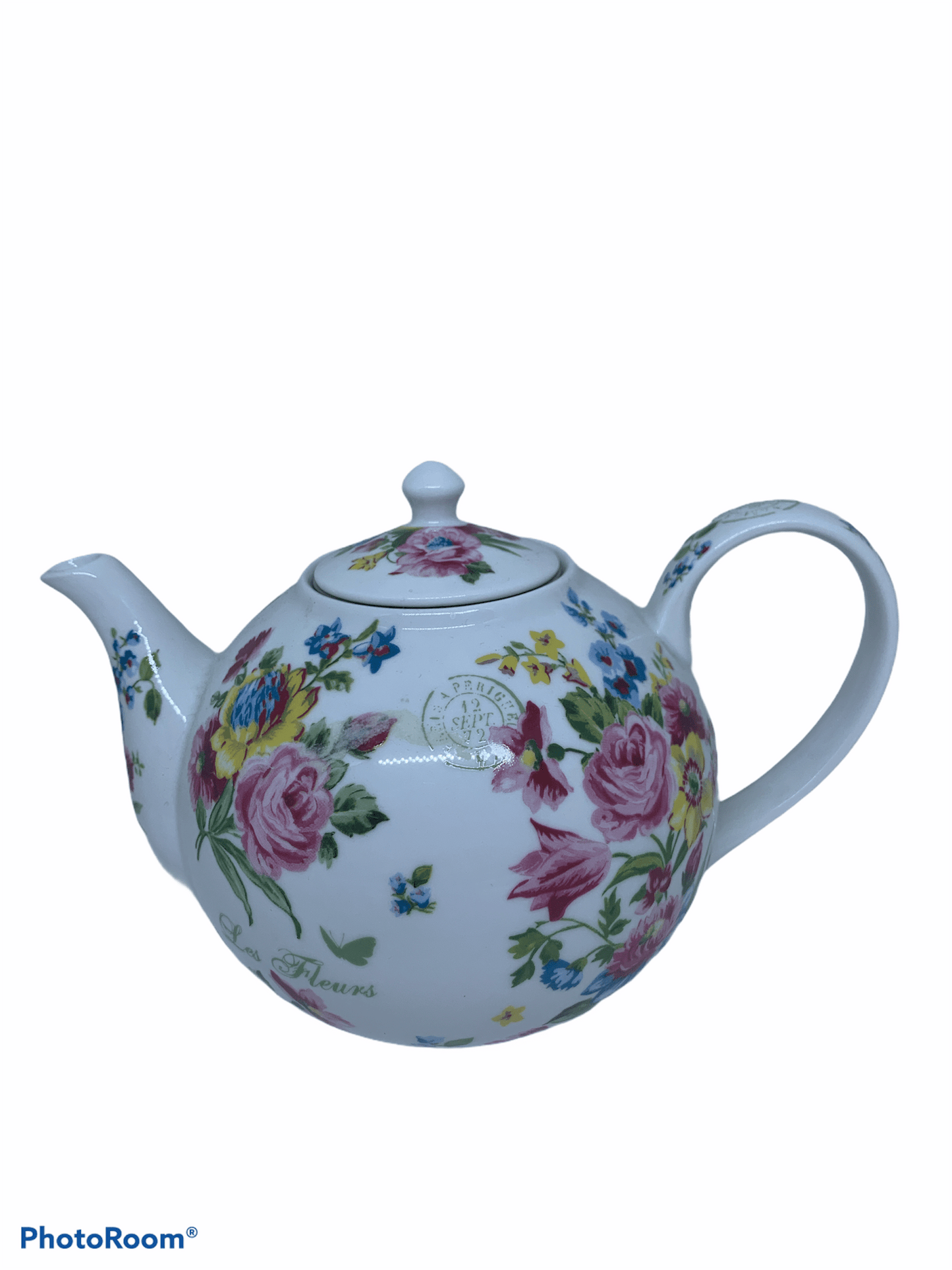 Teiera in ceramica con decorazione floreali - Dolci pensieri gift