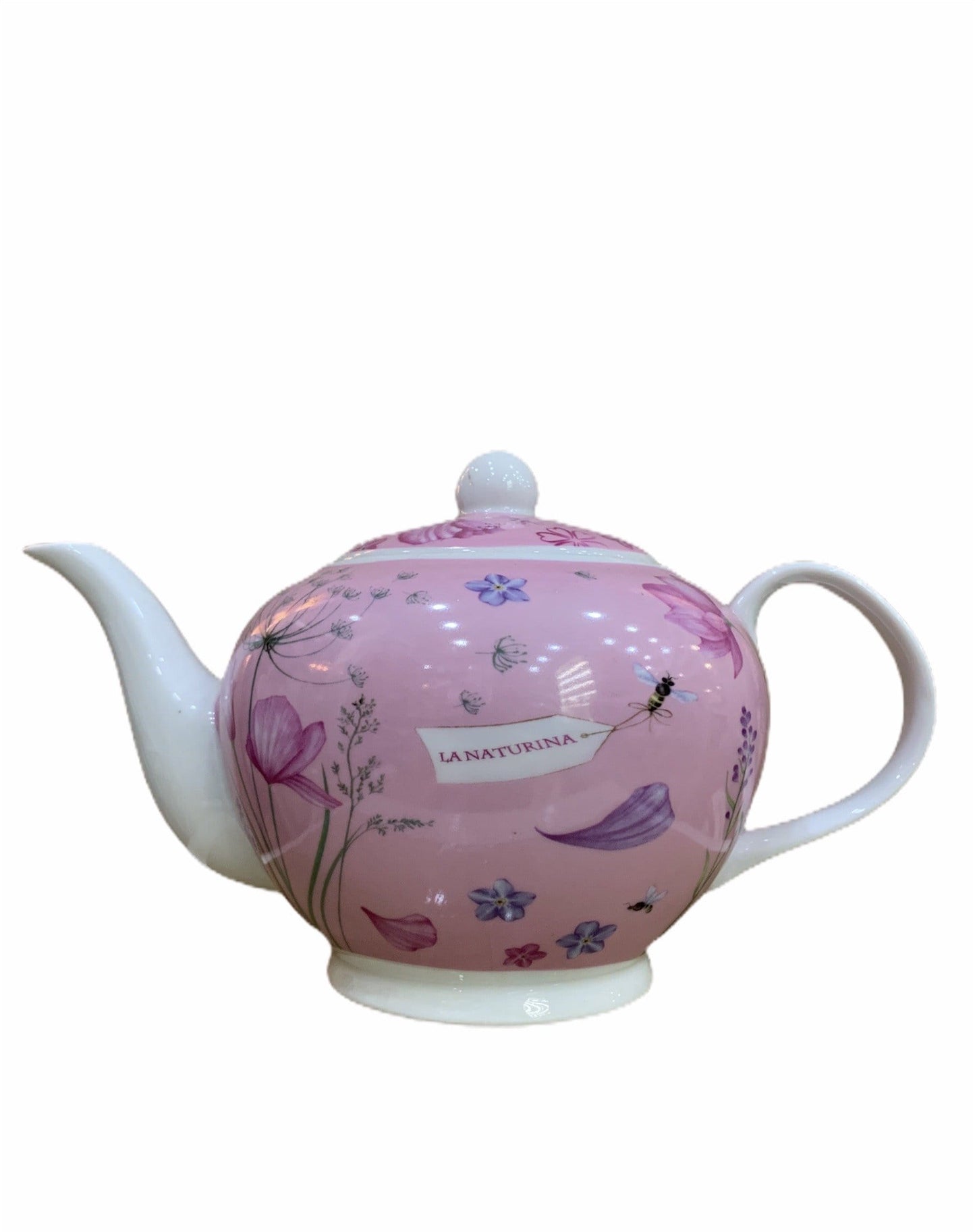 Teiera in porcellana inglese decorazione floreale country shabby chic rosa - Dolci pensieri gift