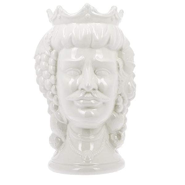 TESTA DI MORO RE BIANCA FICO D' INDIA CERAMICA CALTAGIRONE D. 25X35 - Dolci pensieri gift