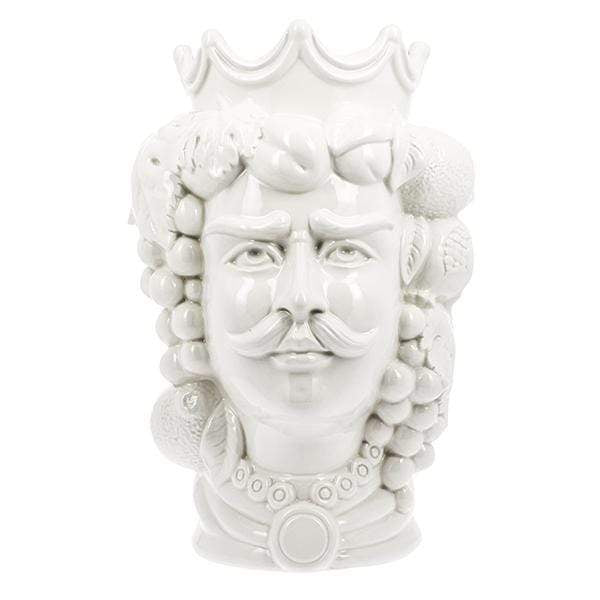 TESTA DI MORO RE BIANCA FRUTTA CERAMICA CALTAGIRONED. 26X35 - Dolci pensieri gift