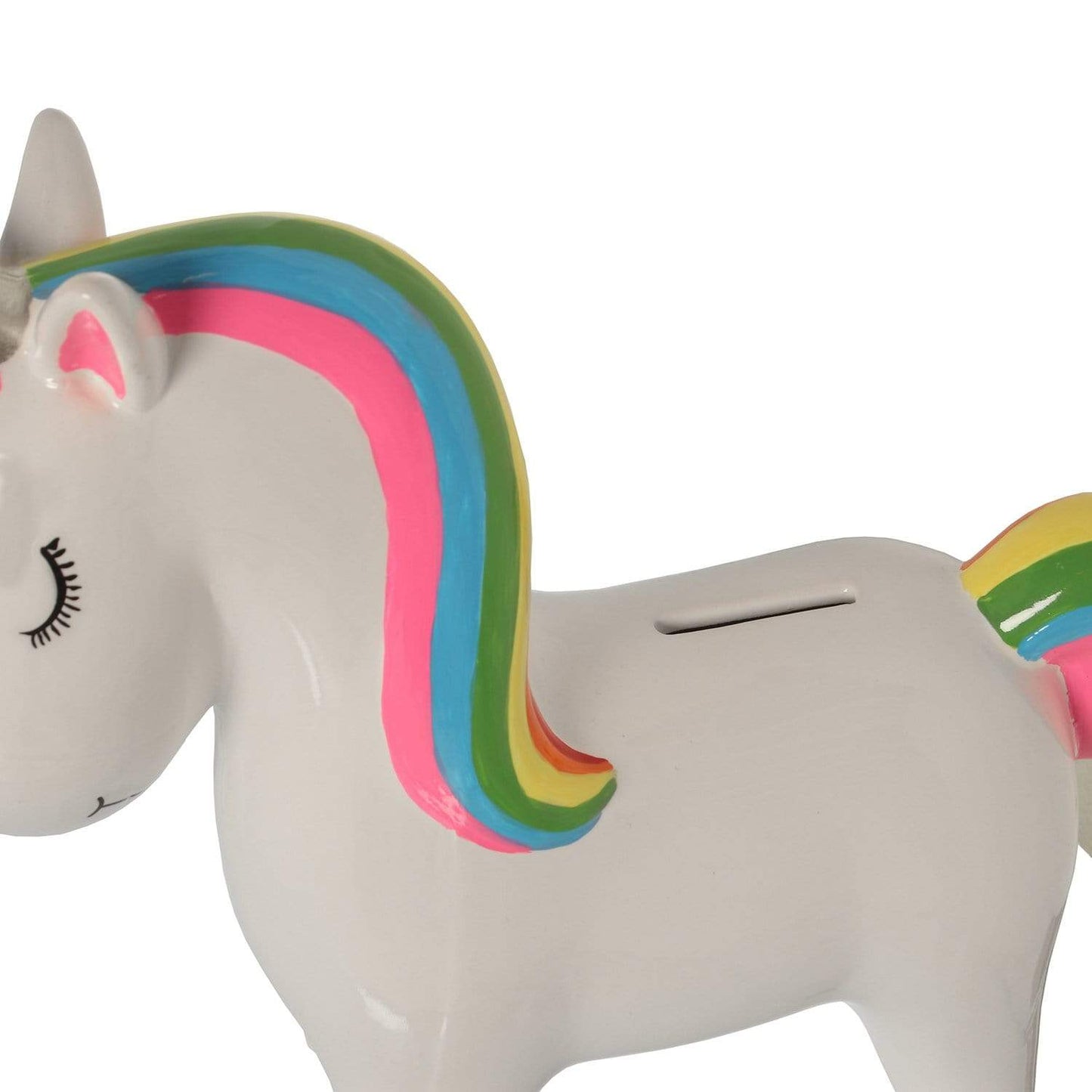 Unicorno con criniera arcobaleno in ceramica decorazione cameretta - Dolci pensieri gift