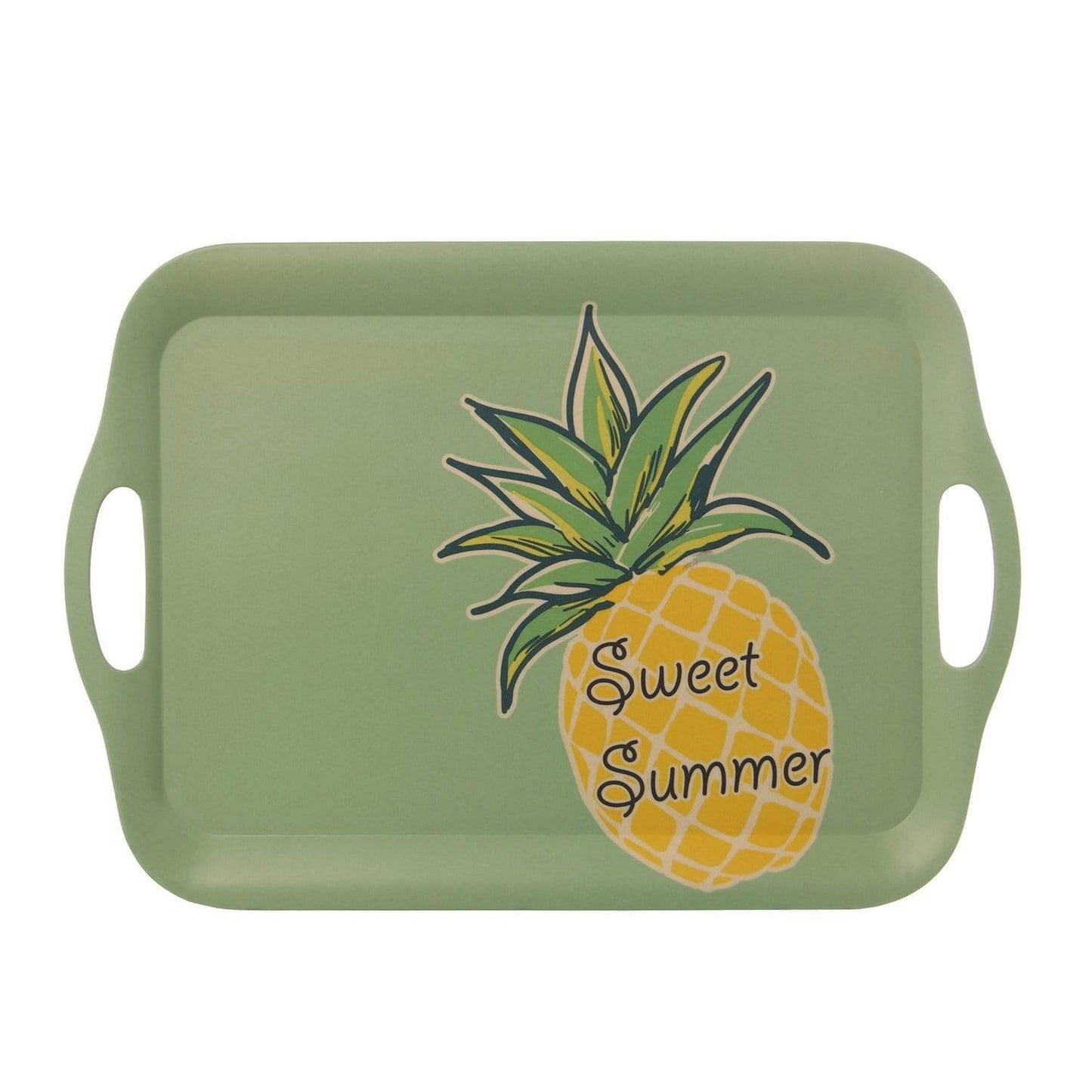 Vassoio in Bambù Verde con decorazione Ananas 42x29 cm - Dolci pensieri gift