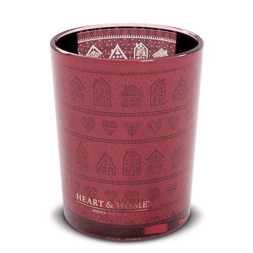 Porta Candela rosso decorazione nordica natalizia pattern natale - Dolci pensieri gift