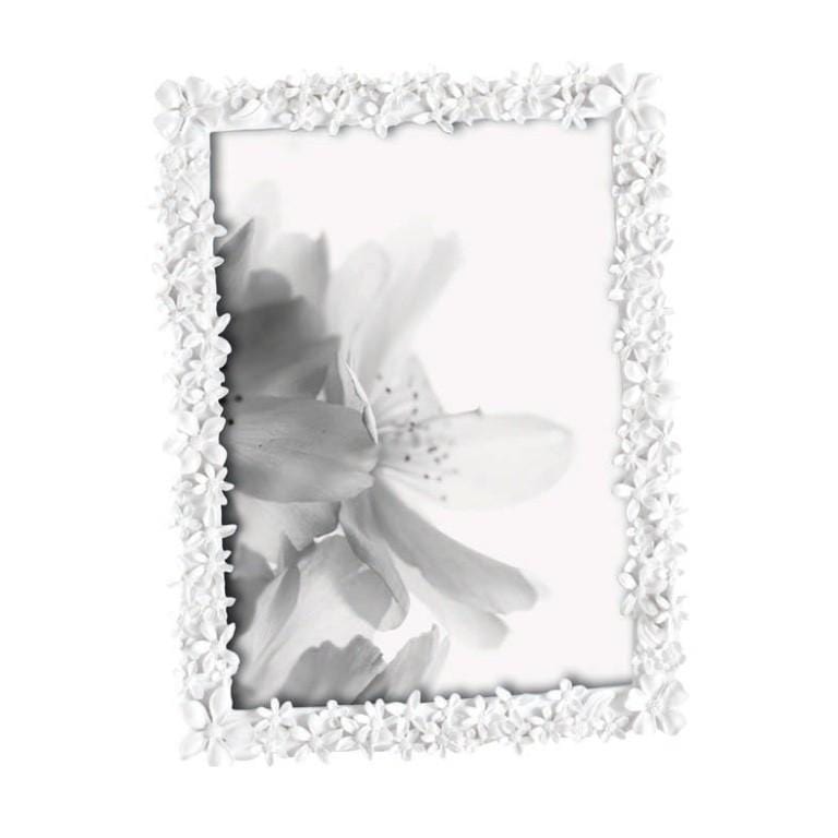 Cornice Portafoto 10x15 con fiori colore bianco - Dolci pensieri gift