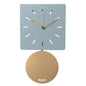 OROLOGIO DA PARETE COLOR CELESTE/GRIGIO CON PENDOLO ORO Dimensioni: 24 x 43,5 cm di altezza (profondità 4 cm)