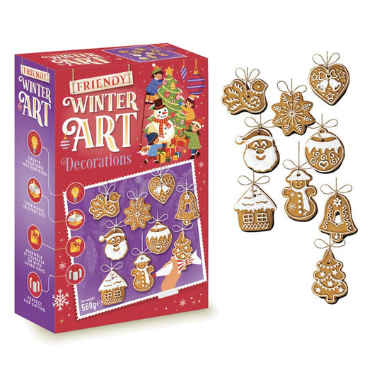 BISCOTTI FIGURE GINGERBREAD KIT CON  BISCOTTI DA APPENDERE GLASSA E FIOCCHETTO