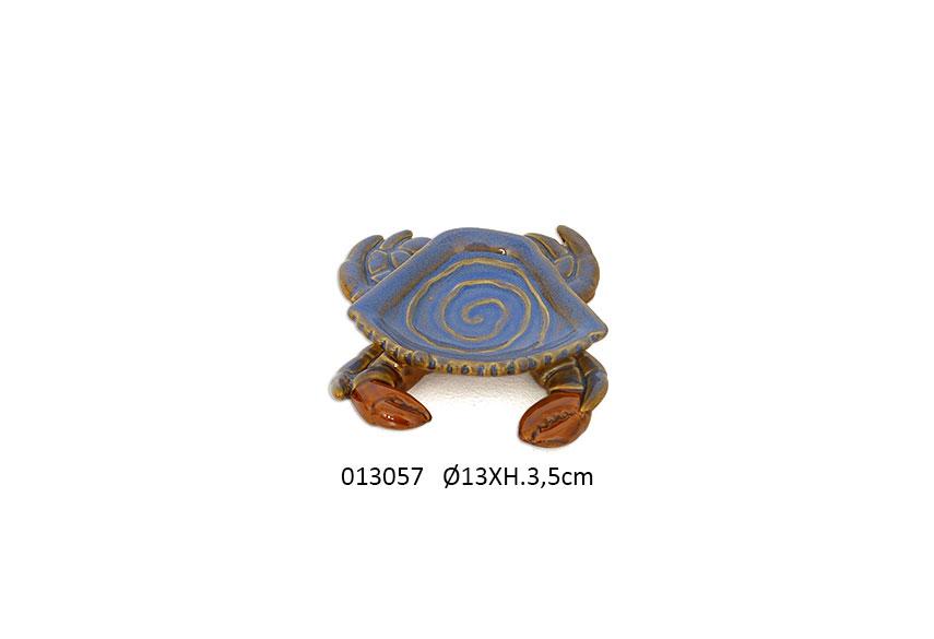 SVUOTA TASCA CERAMICA GRANCHIO BLU  Ø13 X H.3.5 CM