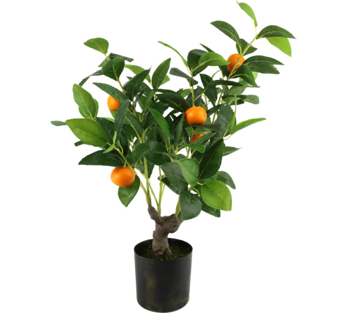 ARANCIO IN VASO PIANTA ARTIFICIALE CON FRUTTI  DECORATIVA Misura: 39x31x60cm