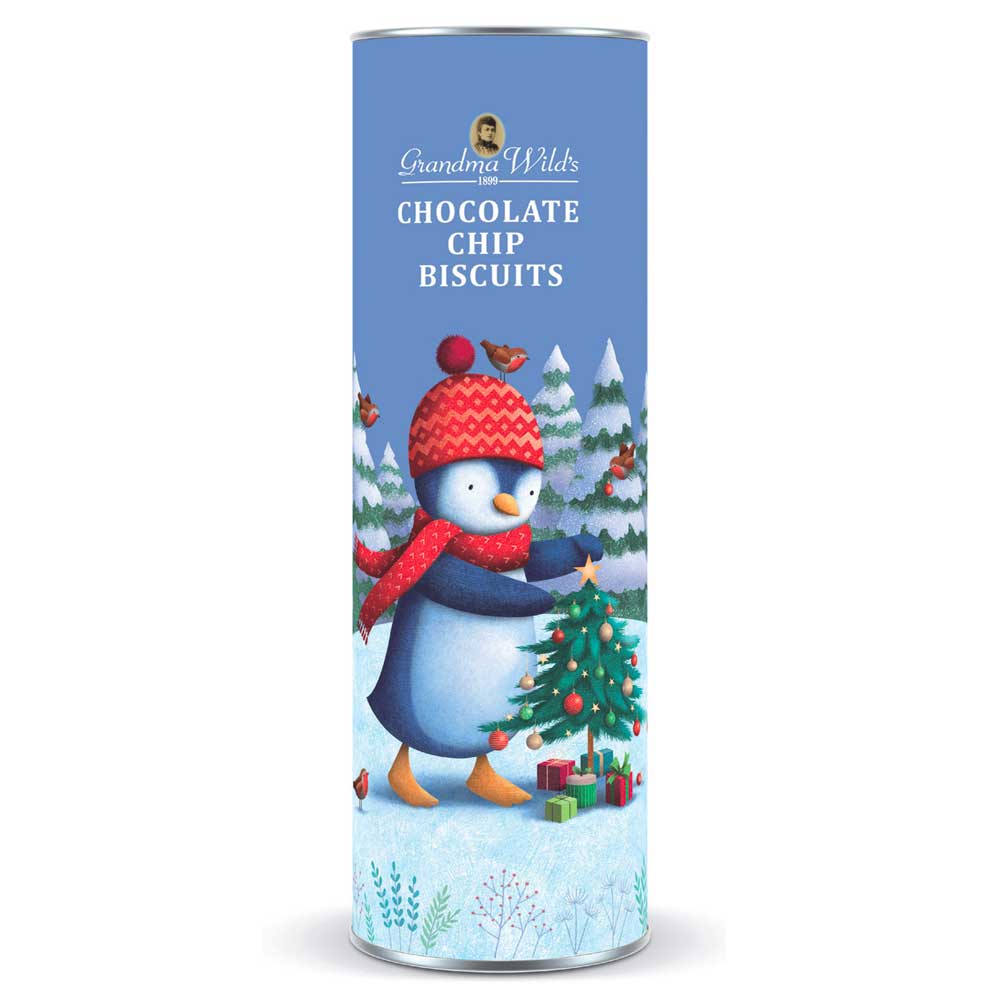 TUBO MAXI CONFEZIONE BISCOTTI ALL'AVENA 200 GR. PUPAZZO DI NEVE  D.9 H 32