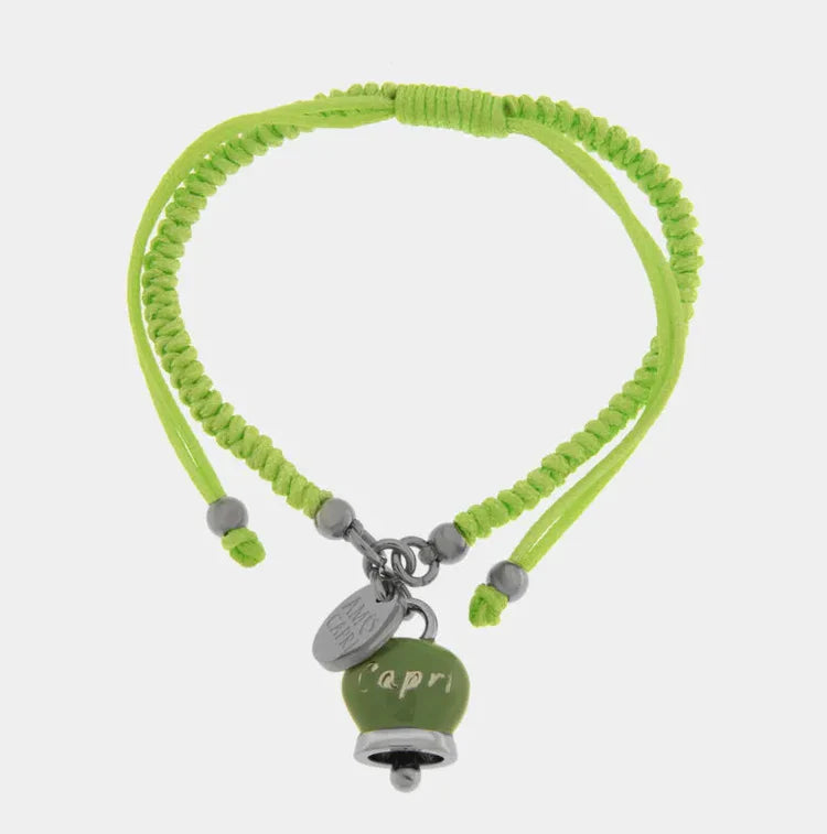 Bracciale AmoCapri acciaio Campanella Capri Estate Mediterranea verde menta