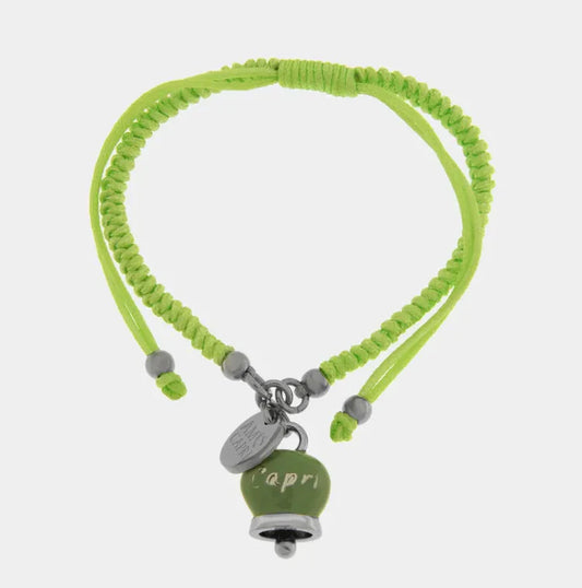Bracciale AmoCapri acciaio Campanella Capri Estate Mediterranea verde menta