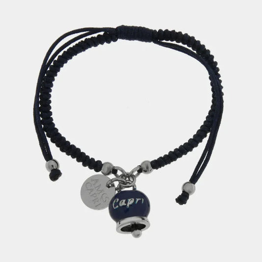 Bracciale AmoCapri acciaio Campanella Capri Estate Mediterranea Blu mare di capri