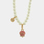 AmoCapri Collana in Metallo con perle e campanella rosa con scritta Capri