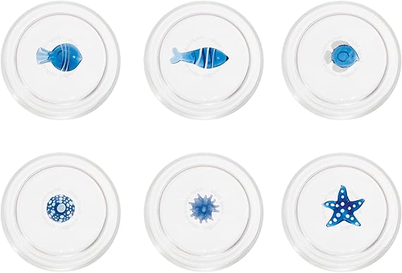 SET 6 BICCHIERI  TAVOLA TUMBLER TECA MARE  MISTI ZAFFERANO VETRO BOROSILICATO