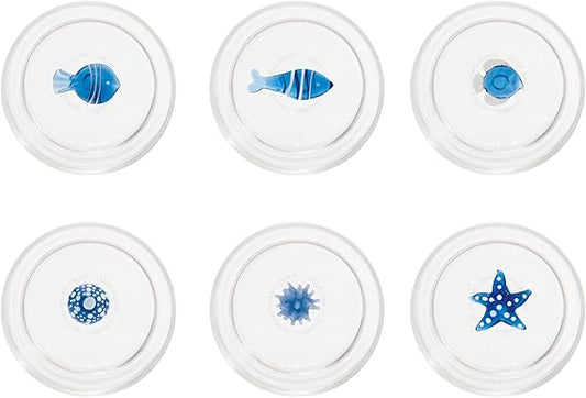 SET 6 BICCHIERI  TAVOLA TUMBLER TECA MARE  MISTI ZAFFERANO VETRO BOROSILICATO