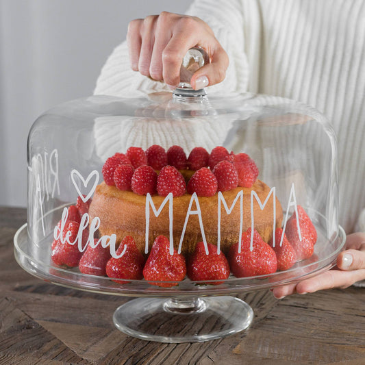 Campana in vetro con scritta Ricetta della Mamma diam. 28,5cm