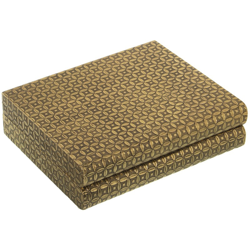 PORTAGIOIE IN METALLO ORO CON SCOMPARTI E SPECCHIO STILE  INDIANO