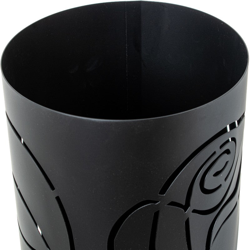 PORTAOMBRELLI ROTONDO  IN METALLO NERO MOTIVO VISO Ø19x49cm