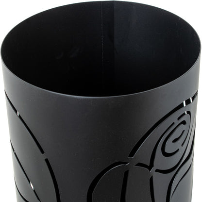 PORTAOMBRELLI ROTONDO  IN METALLO NERO MOTIVO VISO Ø19x49cm