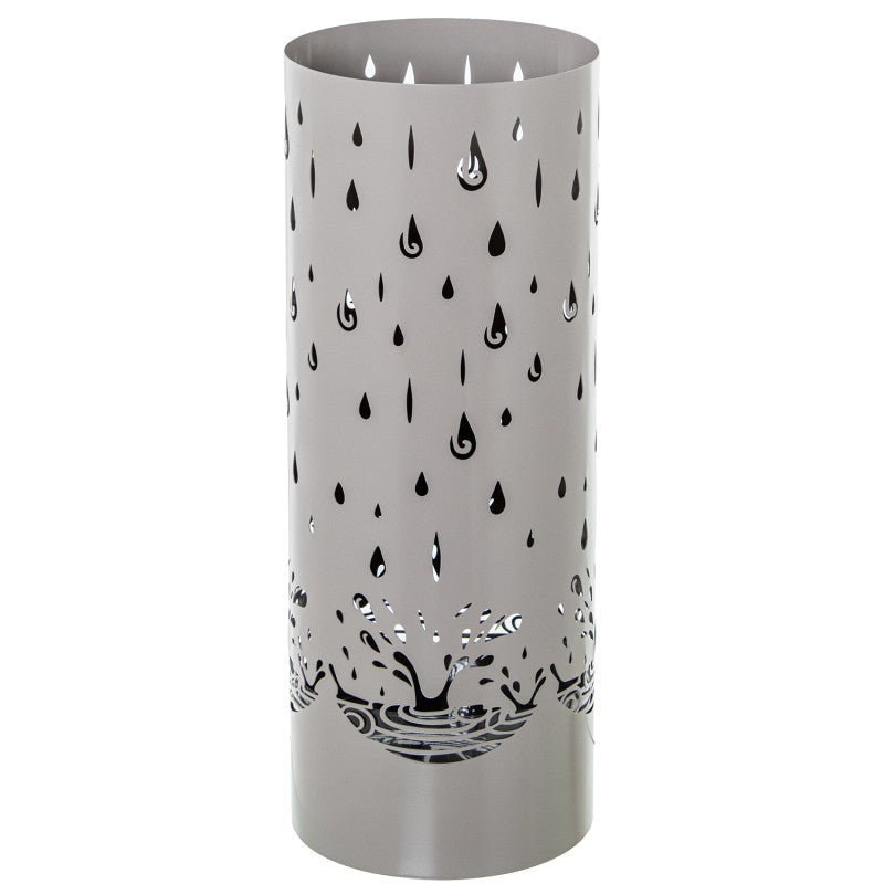 PORTAOMBRELLI IN METALLO TORTORA MOTIVO GOCCIA ROTONDO  Ø19x49cm