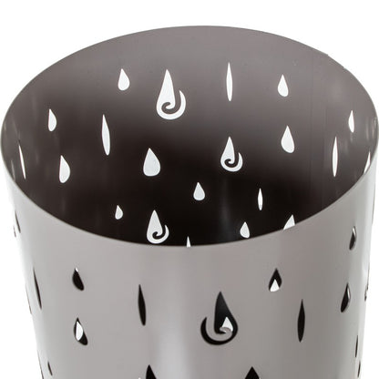 PORTAOMBRELLI IN METALLO TORTORA MOTIVO GOCCIA ROTONDO  Ø19x49cm